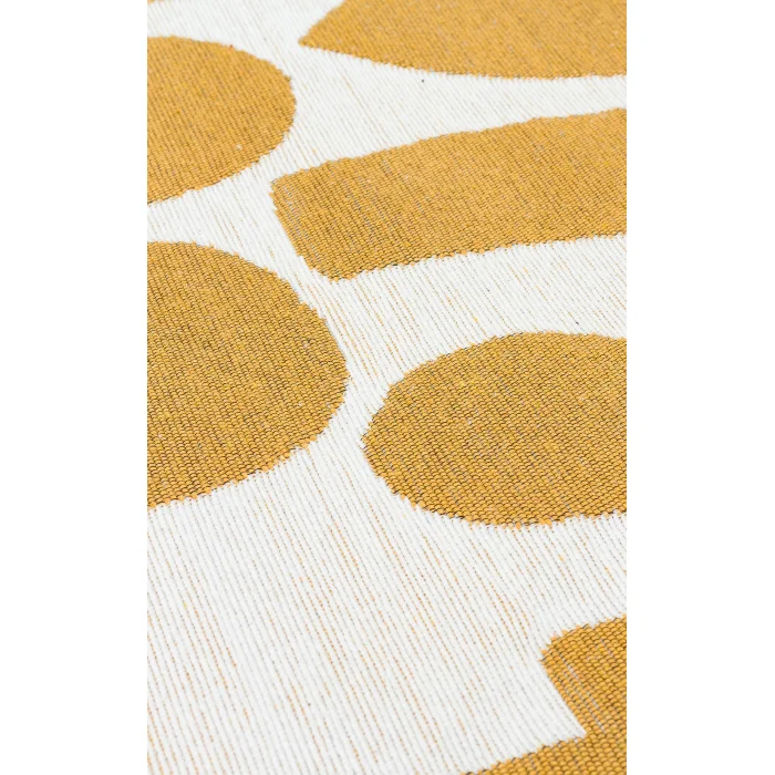 Arya Neo Arn 07 White Yellow Yıkanabilir Kaymaz Tabanlı Modern Pamuk Kilim