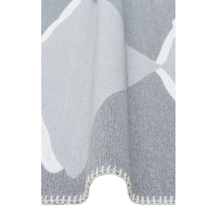 Arya Neo Arn 09 Grey White Yıkanabilir Kaymaz Tabanlı Modern Pamuk Kilim