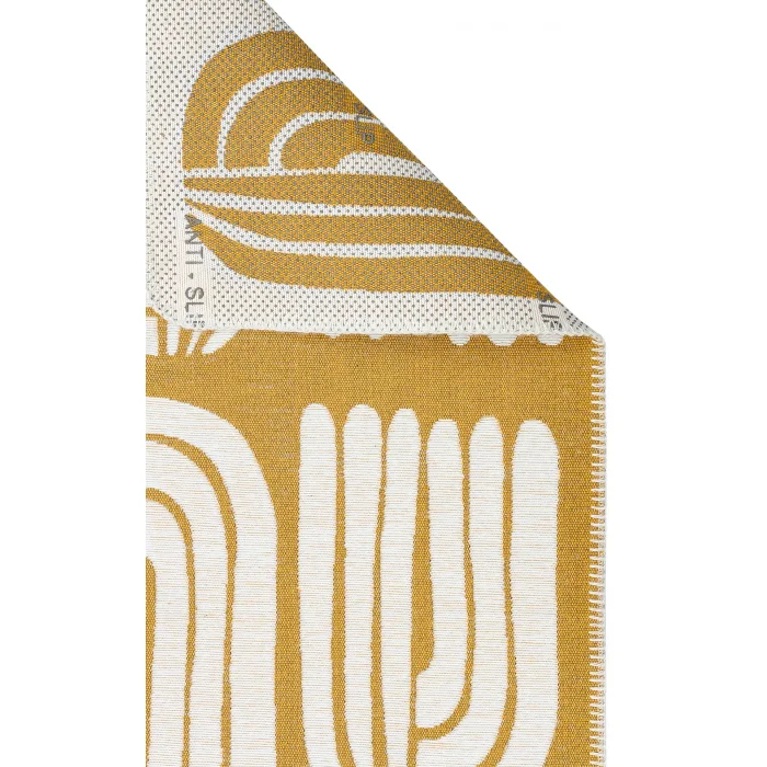 Arya Neo Arn 10 White Yellow Yıkanabilir Kaymaz Tabanlı Modern Pamuk Kilim