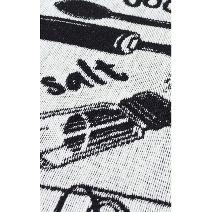 Arya Neo Arn 11 White Black Yıkanabilir Kaymaz Tabanlı Modern Pamuk Kilim