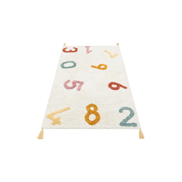 COTTON BOON HALI 0022 Yıkanabilir Kaymaz Tabanlı Naturel Pamuk Bebek Halısı