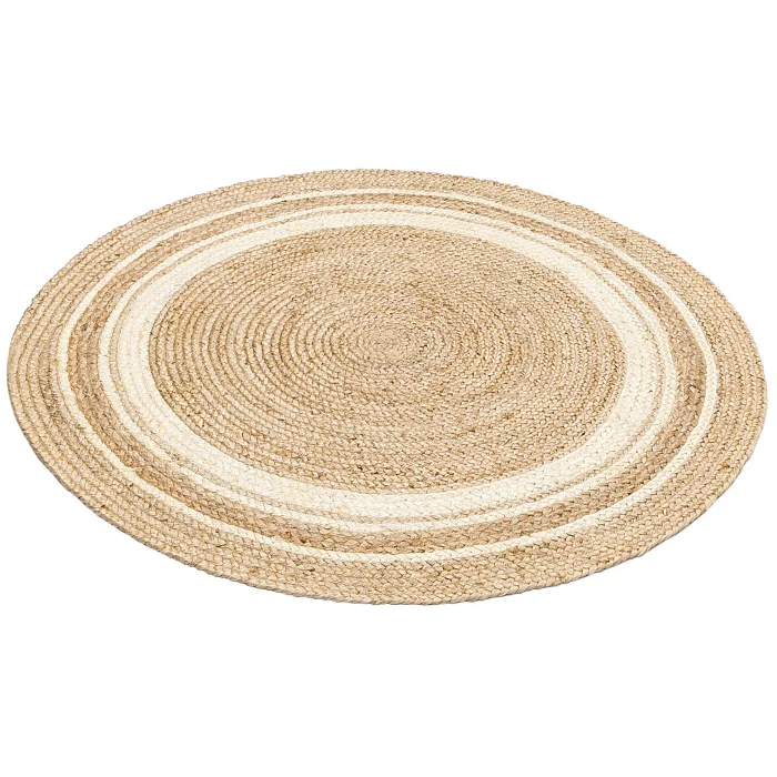 Juno Jüt Ech 01 Natural White Flatweave El Dokuma Naturel Jüt Hasır Halı