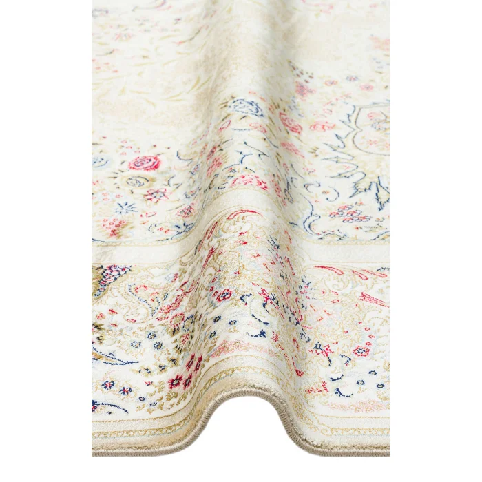 Isfahan 06 Cream Klasik Desenli Yüksek Kalite Sık Dokuma Makine Halısı