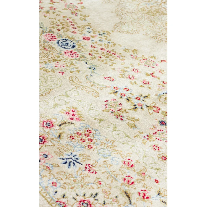 Isfahan 06 Cream Klasik Desenli Yüksek Kalite Sık Dokuma Makine Halısı