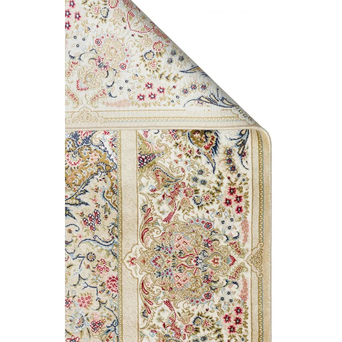 Isfahan 06 Cream Klasik Desenli Yüksek Kalite Sık Dokuma Makine Halısı