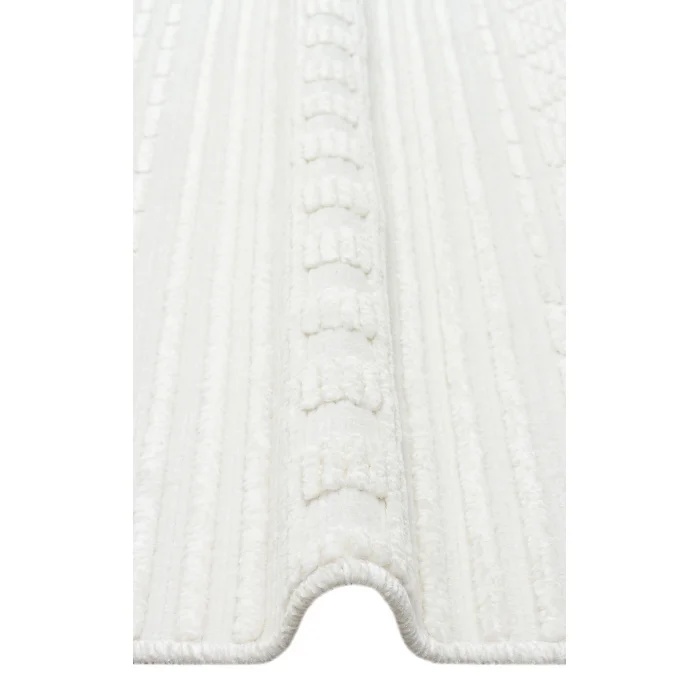 Jakarta JKR 02 Cream Yüksek Alçak Dokulu Hav Toz Vermez Modern Makine Halısı