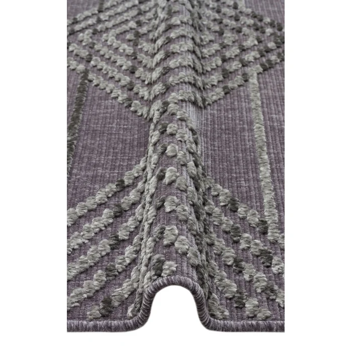 Jakarta JKR 03 Antrasit Yüksek Alçak Dokulu Hav Toz Vermez Modern Makine Halısı