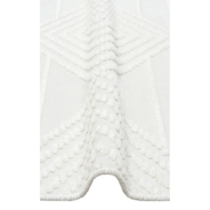 Jakarta JKR 03 Cream Yüksek Alçak Dokulu Hav Toz Vermez Modern Makine Halısı