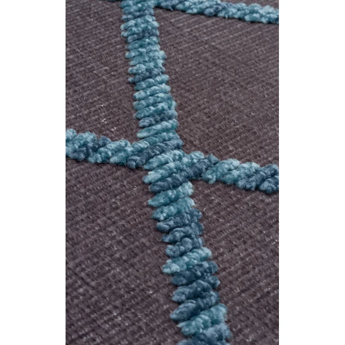 Jakarta JKR 04 Antrasit Blue Yüksek Alçak Dokulu Hav Toz Vermez Modern Makine Halısı