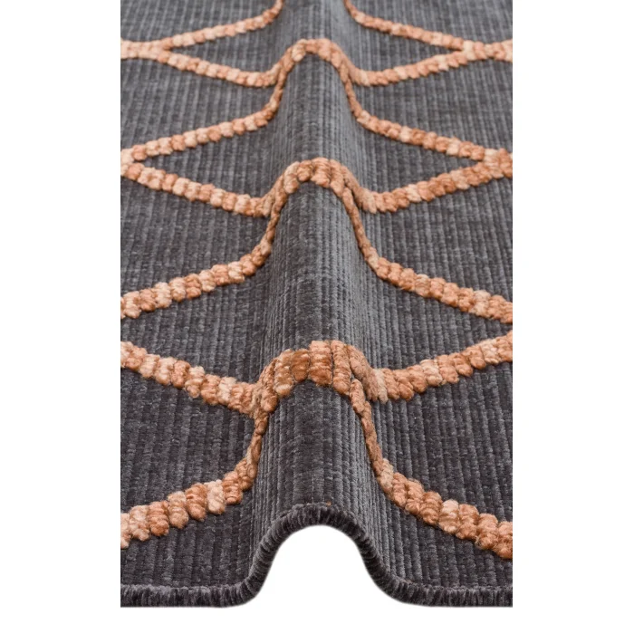 Jakarta JKR 04 Antrasit Terra Yüksek Alçak Dokulu Hav Toz Vermez Modern Makine Halısı