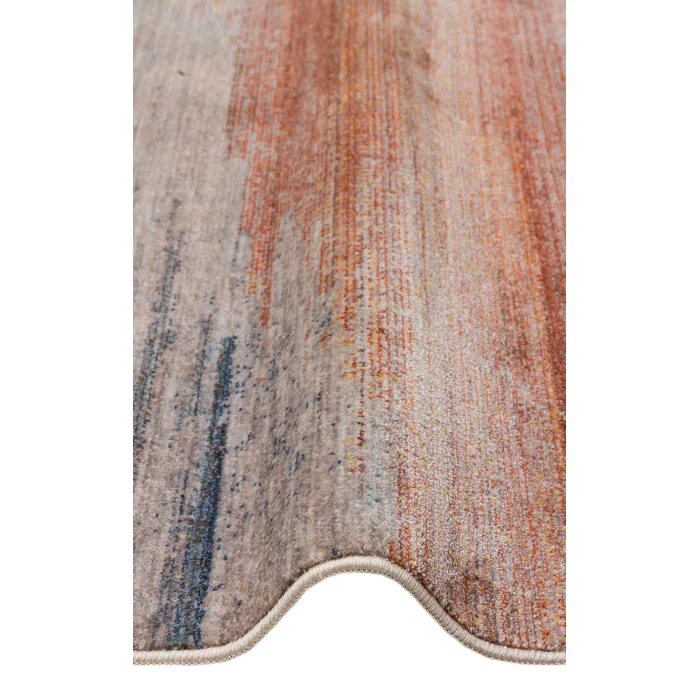 PIETRA HALI 0282 Sıcak Renk Tonlu Etnik Desenli Yumuşak Dokulu Makine Halısı