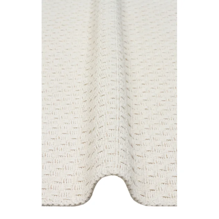 Riva Rv 01 Cream Makinede Yıkanabilir Kaymaz Tabanlı Pamuk Kilim