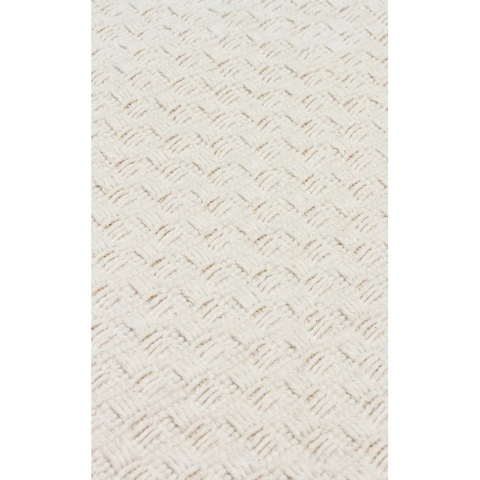 Riva Rv 01 Cream Makinede Yıkanabilir Kaymaz Tabanlı Pamuk Kilim