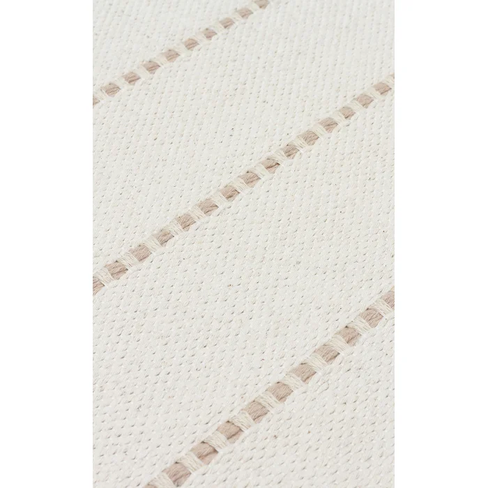 Riva Rv 03 Cream Beige Makinede Yıkanabilir Kaymaz Tabanlı Pamuk Kilim
