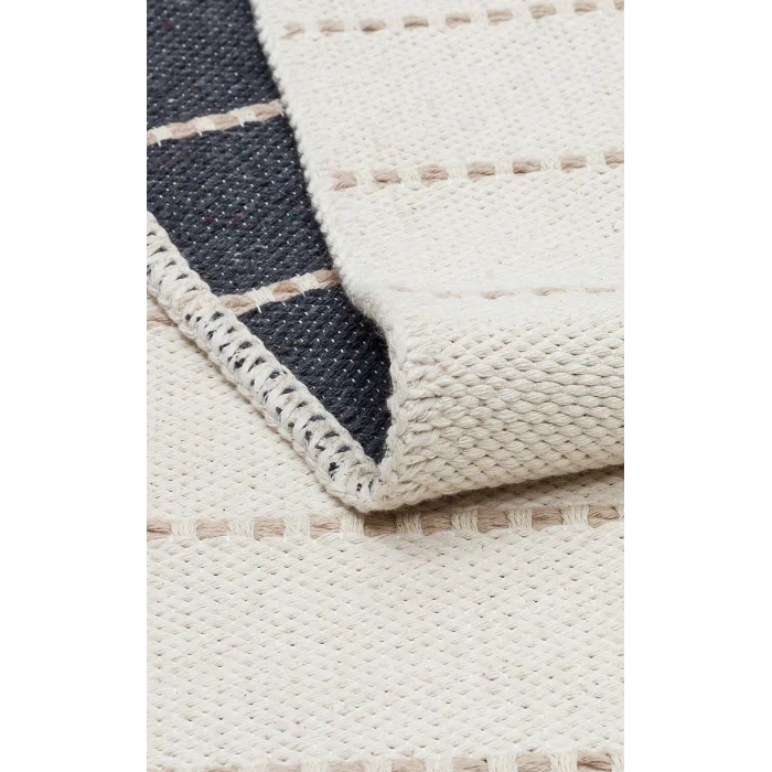 Riva Rv 03 Cream Beige Makinede Yıkanabilir Kaymaz Tabanlı Pamuk Kilim