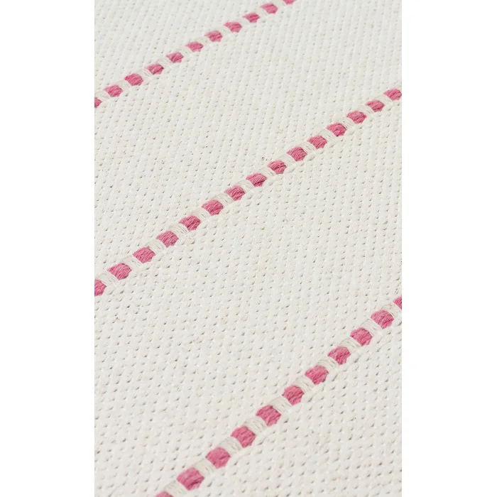 Riva Rv 03 Cream Pink Makinede Yıkanabilir Kaymaz Tabanlı Pamuk Kilim
