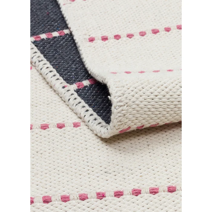 Riva Rv 03 Cream Pink Makinede Yıkanabilir Kaymaz Tabanlı Pamuk Kilim