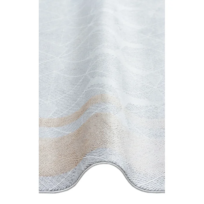 SATEEN HALI 0727 Yıkanabilir Kaymaz Tabanlı Hav Vermez Sık Dokuma Modern Halı