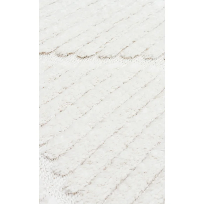 Terazzo 07 White Hav Toz Vermez Yumuşak Dokulu Etnik Örgü Desenlere Sahip Modern İskindinav Halı