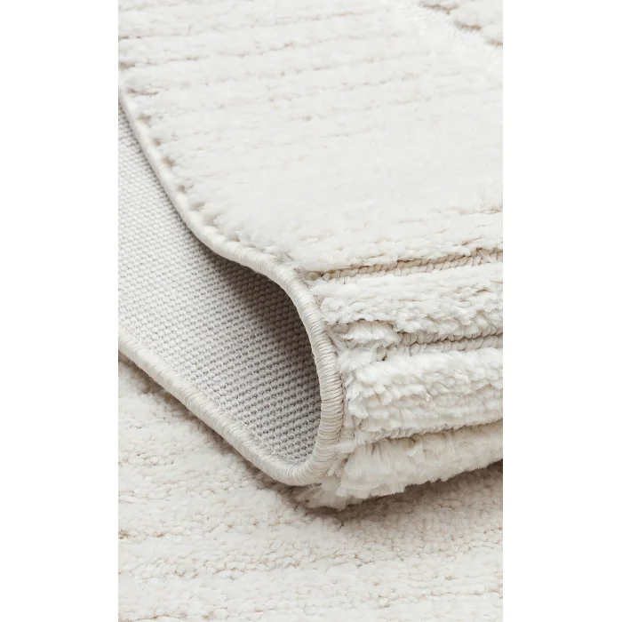 Terazzo 07 White Hav Toz Vermez Yumuşak Dokulu Etnik Örgü Desenlere Sahip Modern İskindinav Halı