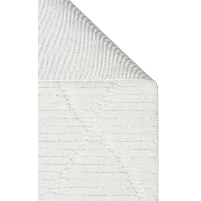 Terazzo 07 White Hav Toz Vermez Yumuşak Dokulu Etnik Örgü Desenlere Sahip Modern İskindinav Halı