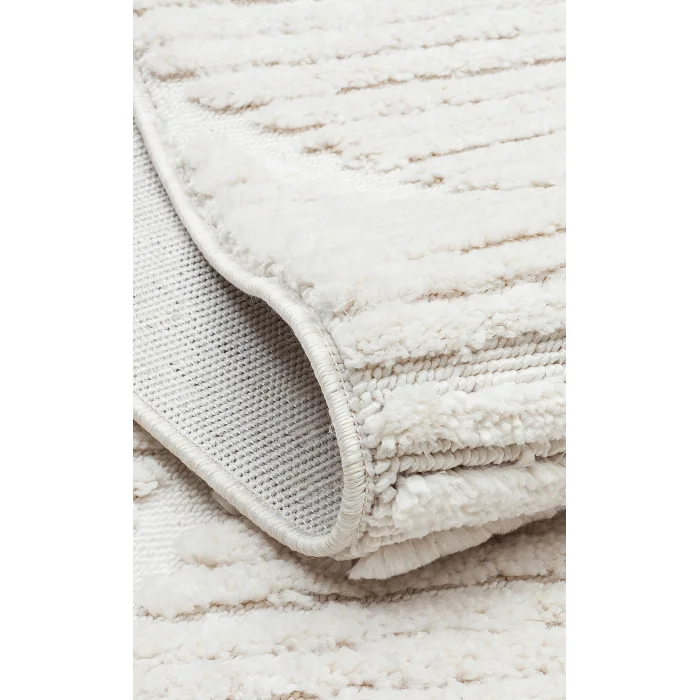 Terazzo 08 White Hav Toz Vermez Yumuşak Dokulu Etnik Örgü Desenlere Sahip Modern İskindinav Halı