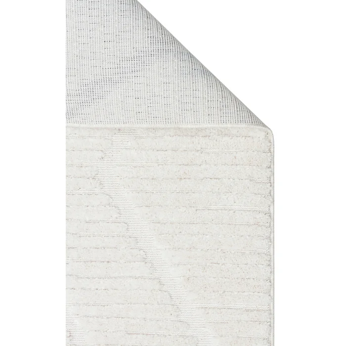 Terazzo 08 White Hav Toz Vermez Yumuşak Dokulu Etnik Örgü Desenlere Sahip Modern İskindinav Halı