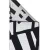 Arya Neo Arn 05 White Black Yıkanabilir Kaymaz Tabanlı Modern Pamuk Kilim