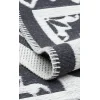 Arya Neo Arn 08 Antrasit White Yıkanabilir Kaymaz Tabanlı Modern Pamuk Kilim