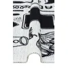 Arya Neo Arn 11 White Black Yıkanabilir Kaymaz Tabanlı Modern Pamuk Kilim