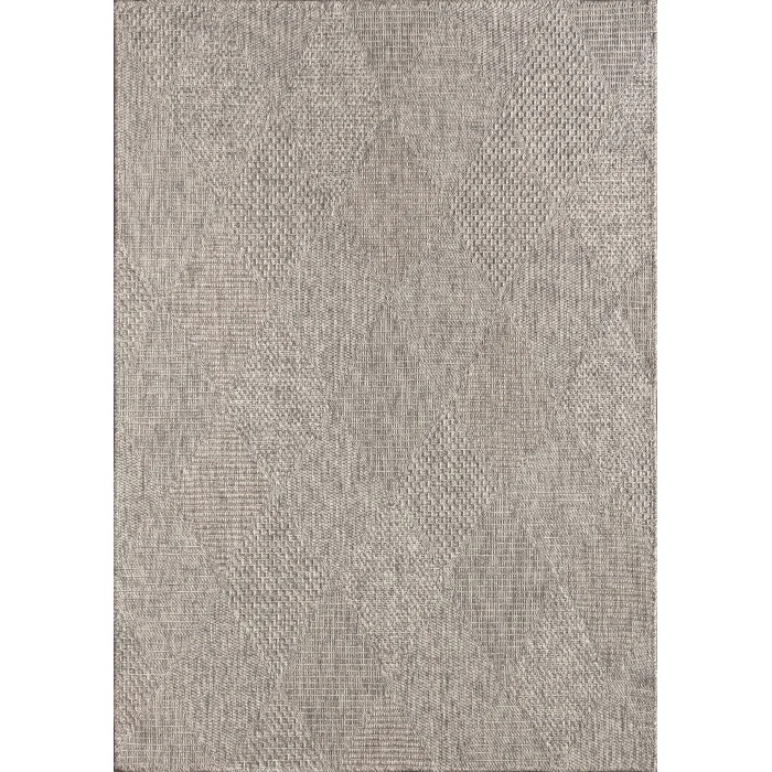 Dhoku DH004 Gri Rustik Modern Örme Kilim - indoor & outdoor
