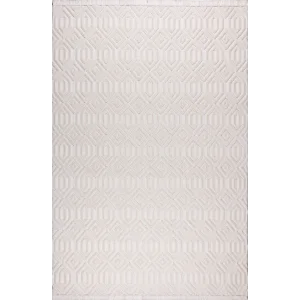 Fiesta 8748A Beyaz Özel Dokuma Tekniğiyle Üretilmiş Modern Makine Halısı ✄