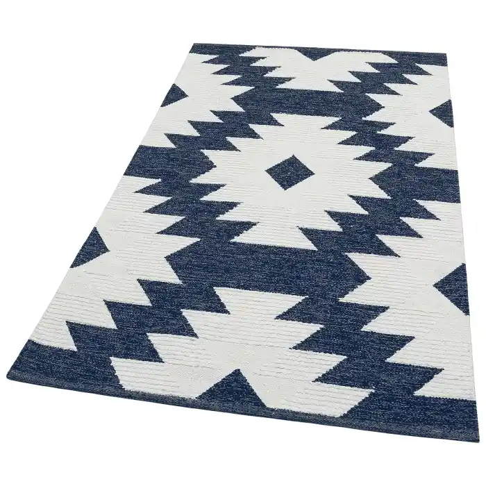 AFRO KILIM 0006 Naturel Yıkanabilir Modern Desenli El Dokuma Hint Kilim