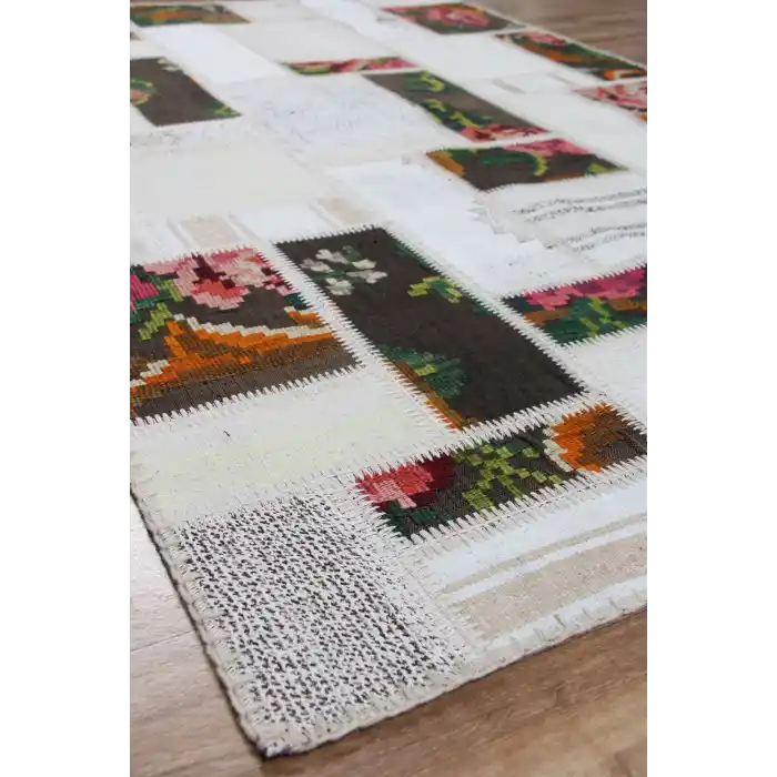 ALACATI KILIM 0008 Geleneksel Kendir Patchwork Kilim