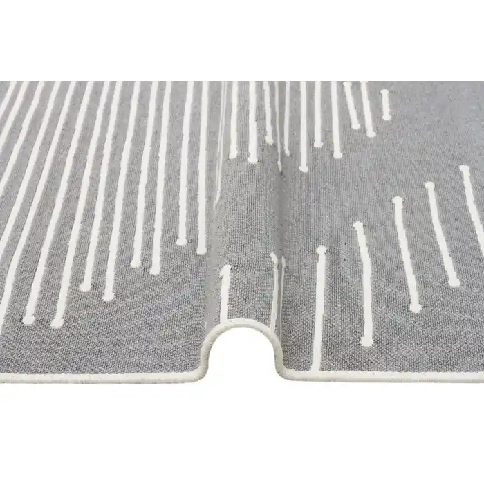 Arya Ar 15 Grey %100 Geri Dönüşümlü Pamuktan Çift Taraflı Yıkanabilir Modern Dekoratif Kilim