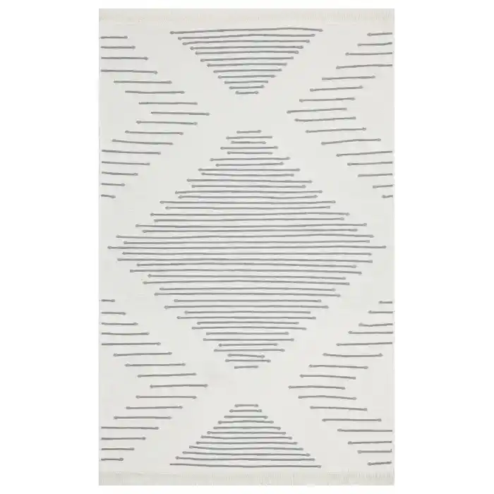 Arya Ar 15 Grey %100 Geri Dönüşümlü Pamuktan Çift Taraflı Yıkanabilir Modern Dekoratif Kilim