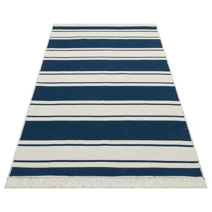 Arya Ar 12 Marine %100 Geri Dönüşümlü Pamuktan Çift Taraflı Yıkanabilir Modern Dekoratif Kilim