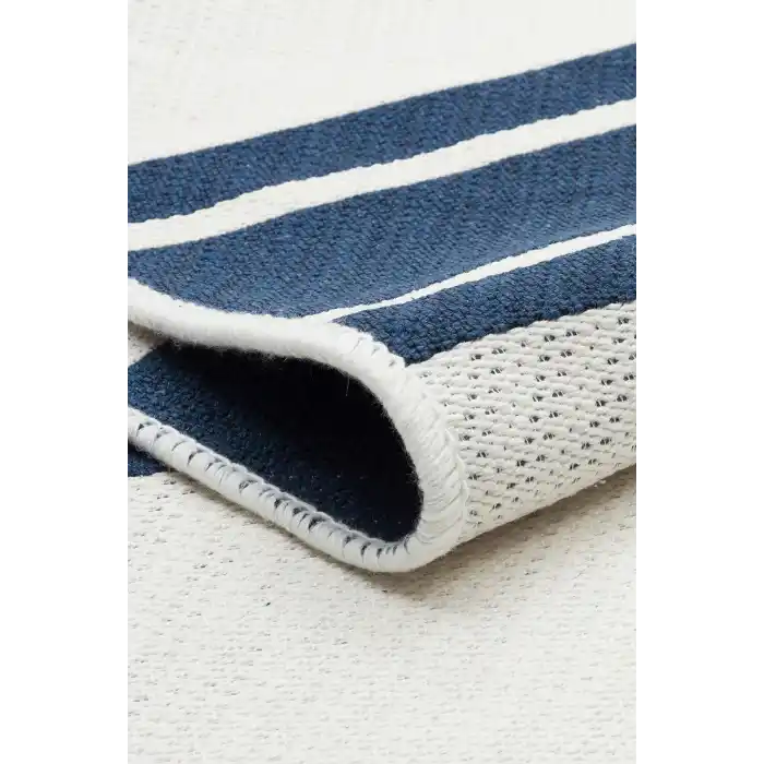 Arya Ar 12 Marine %100 Geri Dönüşümlü Pamuktan Çift Taraflı Yıkanabilir Modern Dekoratif Kilim