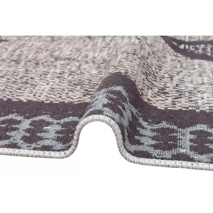 Arya Ar 02 Grey %100 Geri Dönüşümlü Pamuktan Çift Taraflı Yıkanabilir Modern Dekoratif Kilim