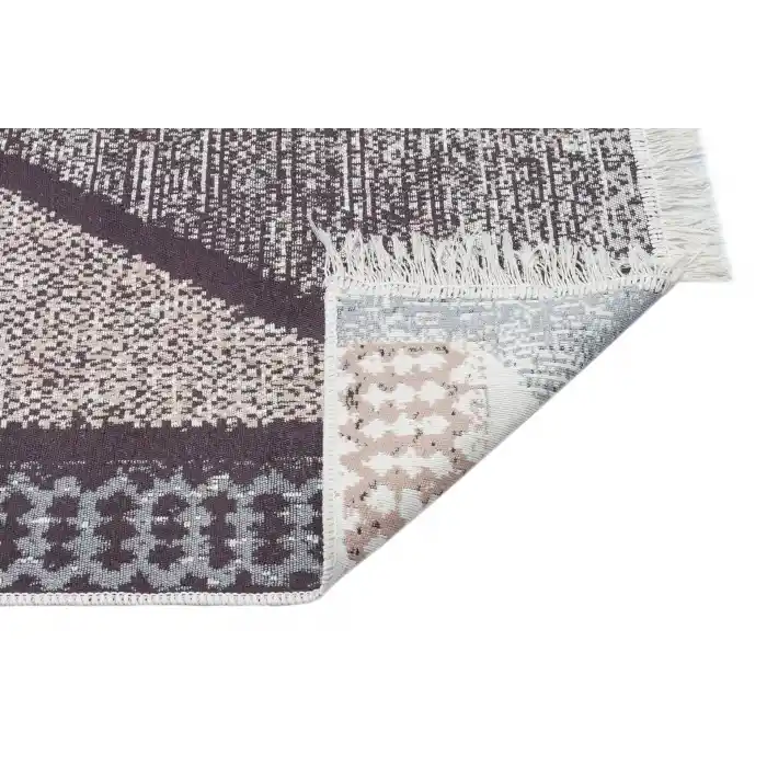 Arya Ar 02 Grey %100 Geri Dönüşümlü Pamuktan Çift Taraflı Yıkanabilir Modern Dekoratif Kilim