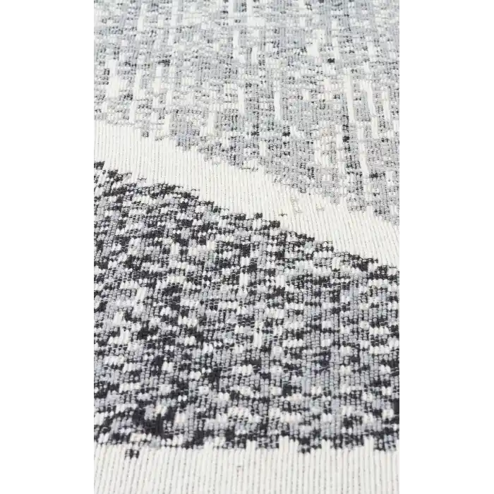 Arya Ar 02 Grey %100 Geri Dönüşümlü Pamuktan Çift Taraflı Yıkanabilir Modern Dekoratif Kilim