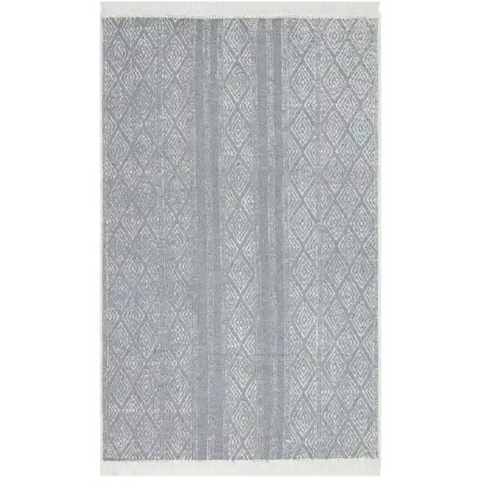 Arya Ar 01 Grey %100 Geri Dönüşümlü Pamuktan Çift Taraflı Yıkanabilir Modern Dekoratif Kilim