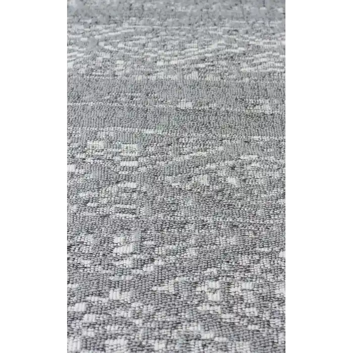 Arya Ar 01 Grey %100 Geri Dönüşümlü Pamuktan Çift Taraflı Yıkanabilir Modern Dekoratif Kilim