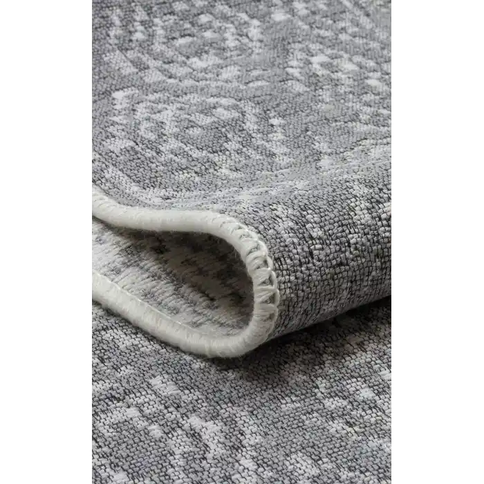 Arya Ar 01 Grey %100 Geri Dönüşümlü Pamuktan Çift Taraflı Yıkanabilir Modern Dekoratif Kilim