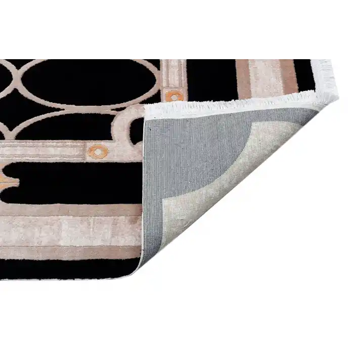 BAROQUE HALI 0313 Art Deco Bordürlü Çerçeveli Yumuşak Dokulu Parlak Dokuma Halı