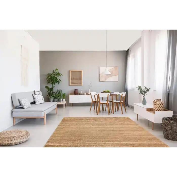 Asos As 01 Multy Jüt Hasır Görünümlü Hav Toz Vermeyen Çift Taraflı Kullanılabilen Yıkanabilir Kilim