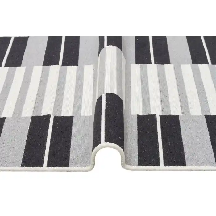 Arya Ar 16 Grey %100 Geri Dönüşümlü Pamuktan Çift Taraflı Yıkanabilir Modern Dekoratif Kilim