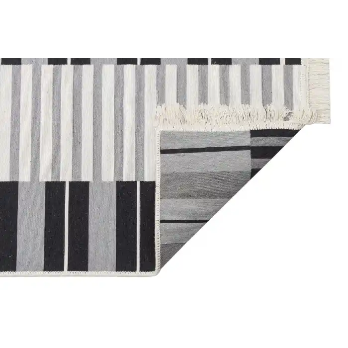 Arya Ar 16 Grey %100 Geri Dönüşümlü Pamuktan Çift Taraflı Yıkanabilir Modern Dekoratif Kilim