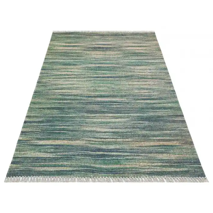 Asos As 03 Aqua Jüt Hasır Görünümlü Hav Toz Vermeyen Çift Taraflı Kullanılabilen Yıkanabilir Kilim