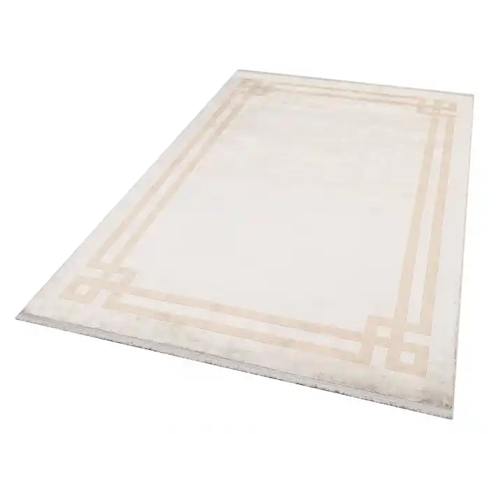 BAROQUE HALI 0016 Art Deco Bordürlü Çerçeveli Yumuşak Dokulu Parlak Dokuma Halı